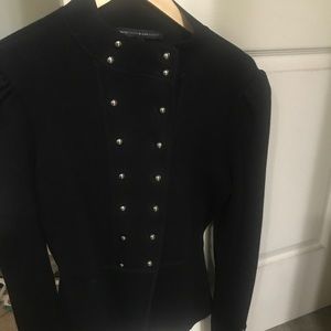 WHBM black sweater button down